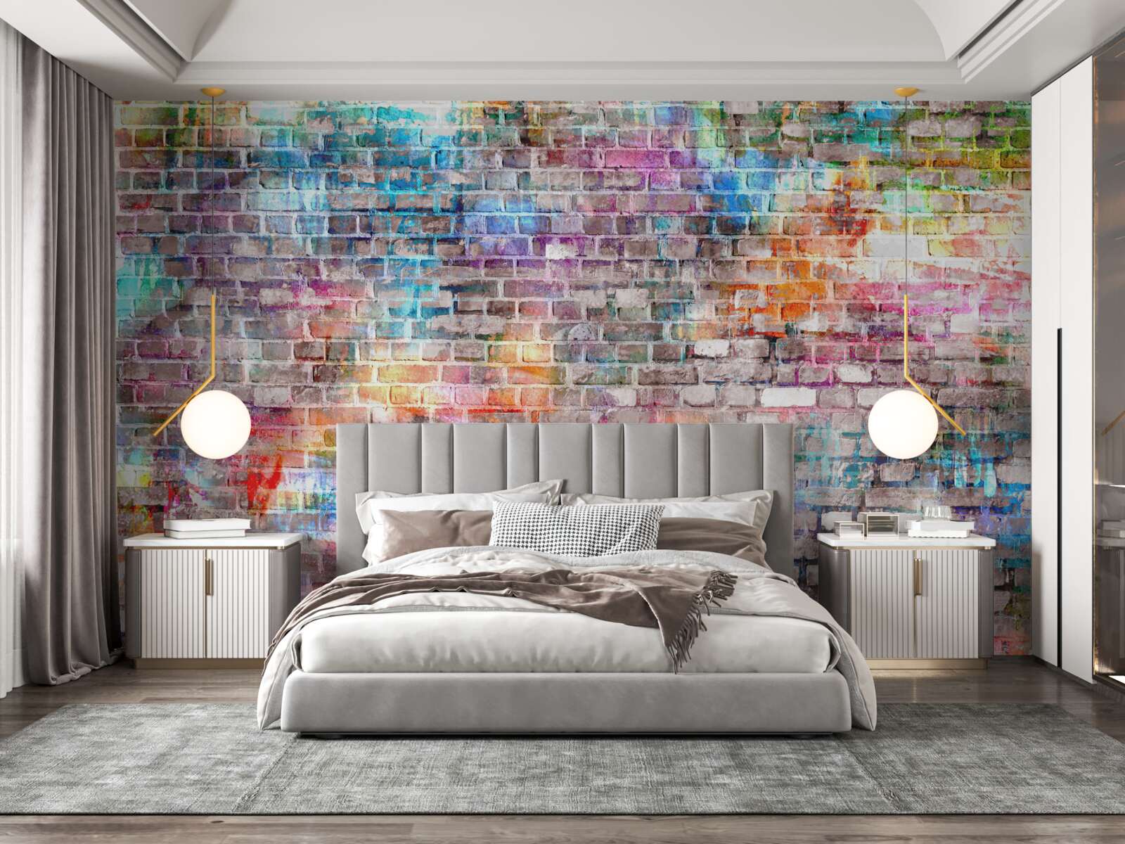 Fototapet imagine vizuală bogată a unui perete în stil grunge, fundal