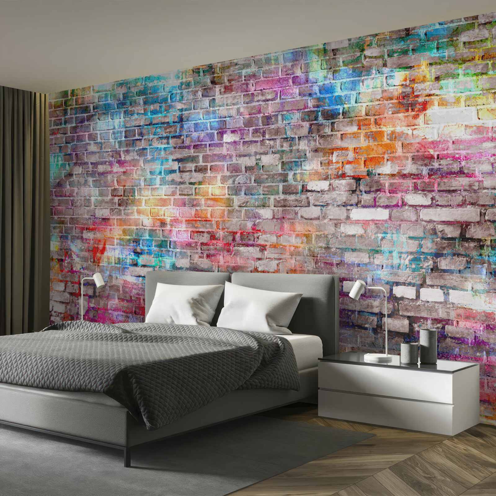 Fototapet imagine vizuală bogată a unui perete în stil grunge, fundal