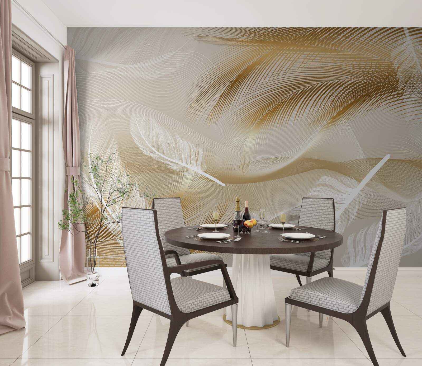 Fototapet penaj aurit