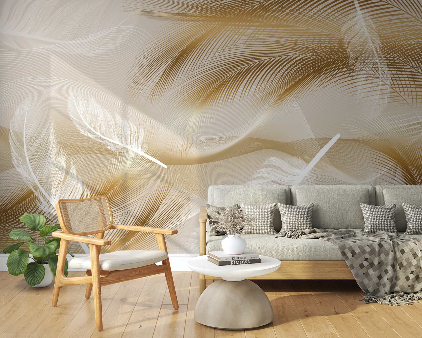 Fototapet penaj aurit