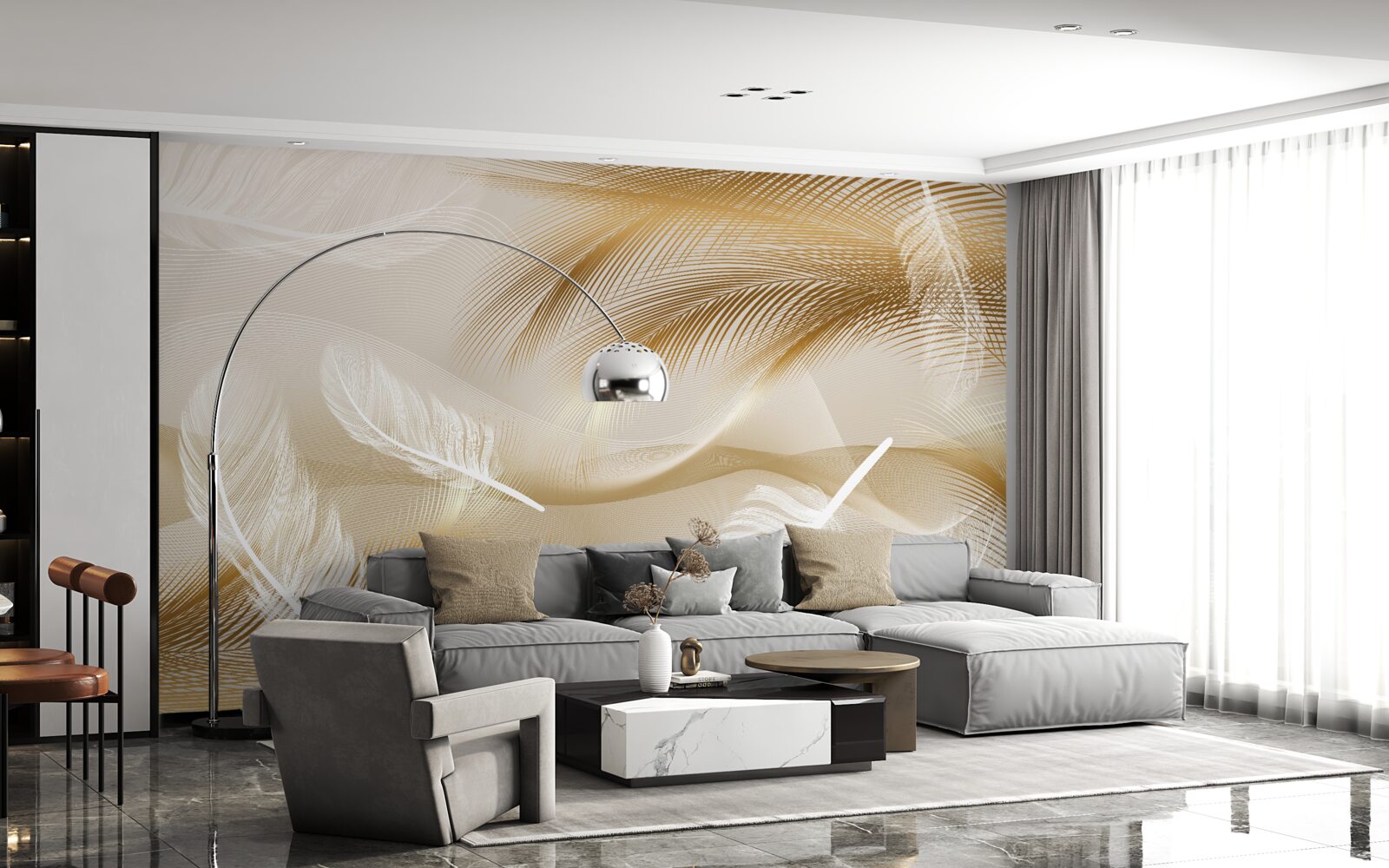 Fototapet penaj aurit