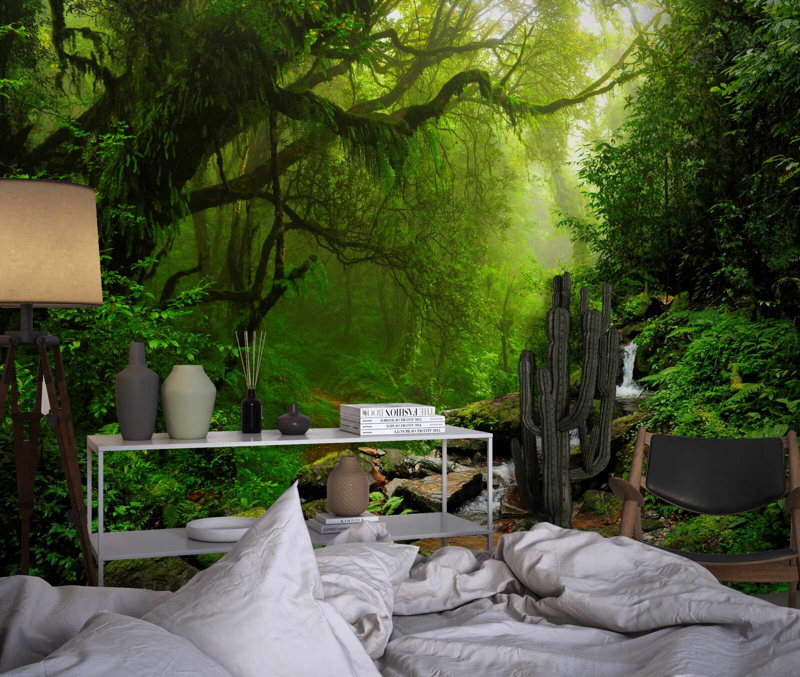 Fototapet pădure cascadă