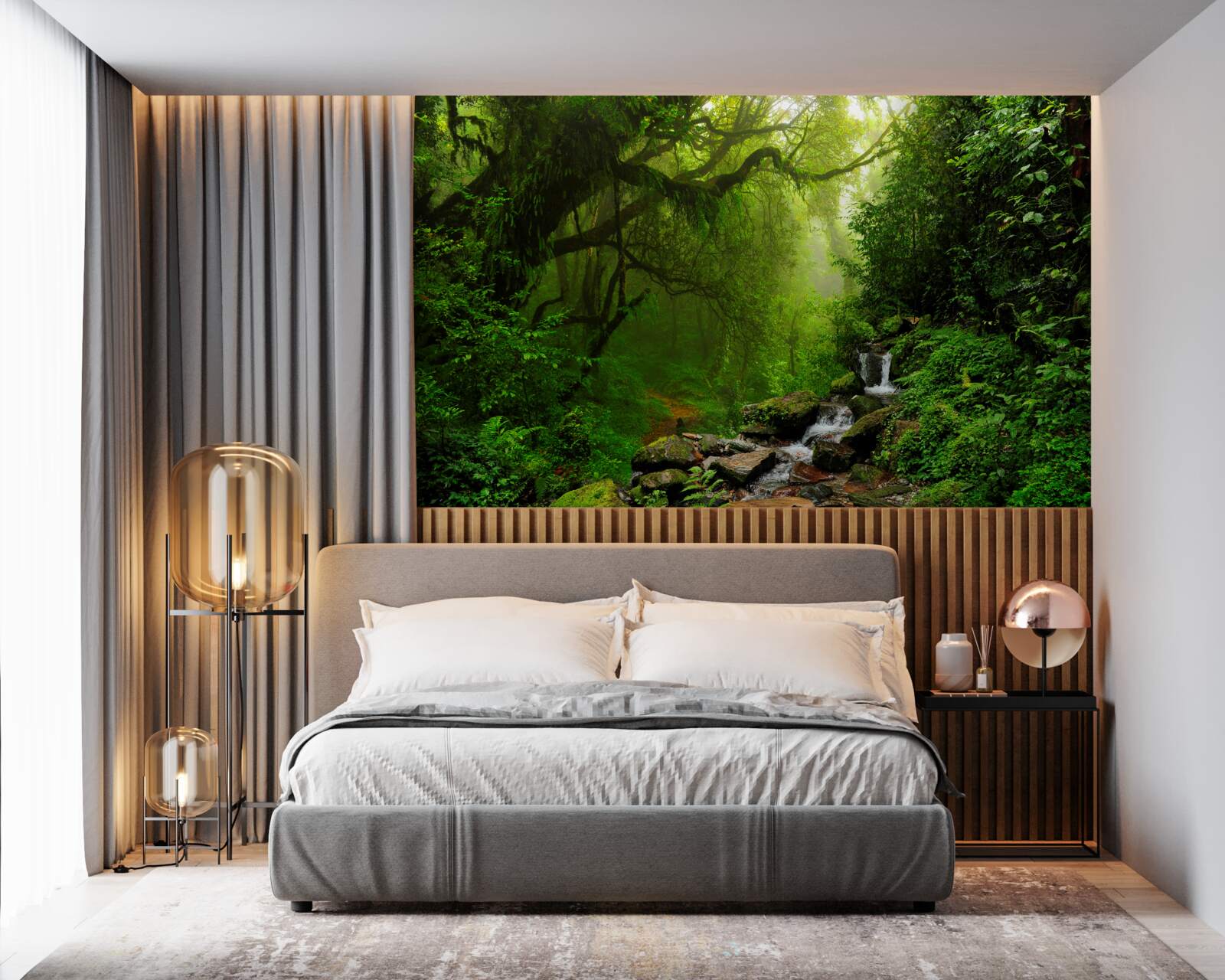 Fototapet pădure cascadă