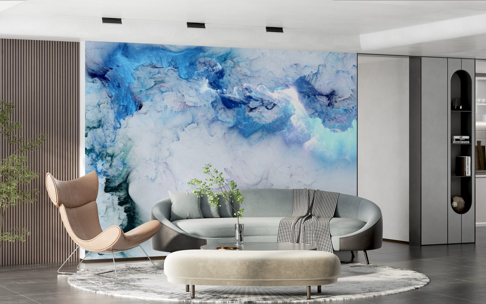 Fototapet lichid albastru