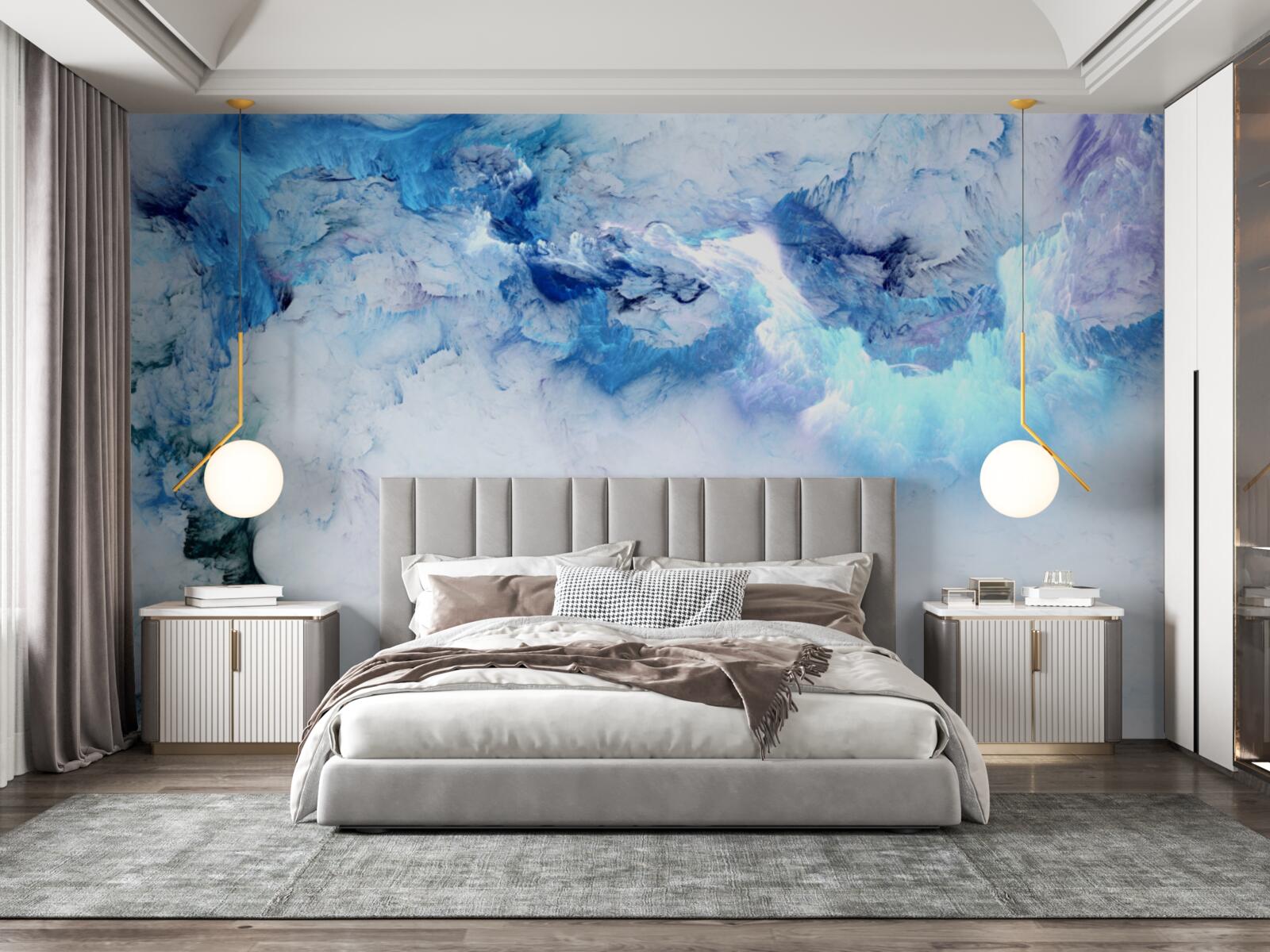 Fototapet lichid albastru