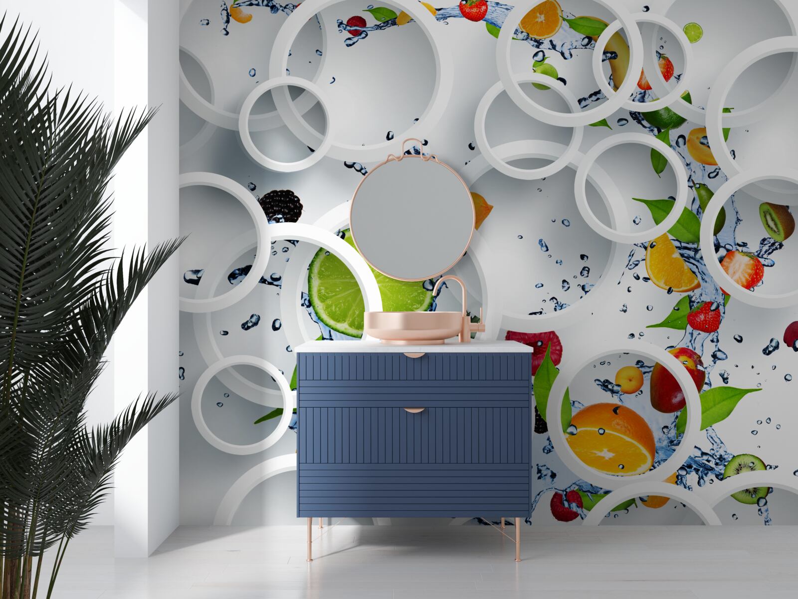 Fototapet roți și fructe