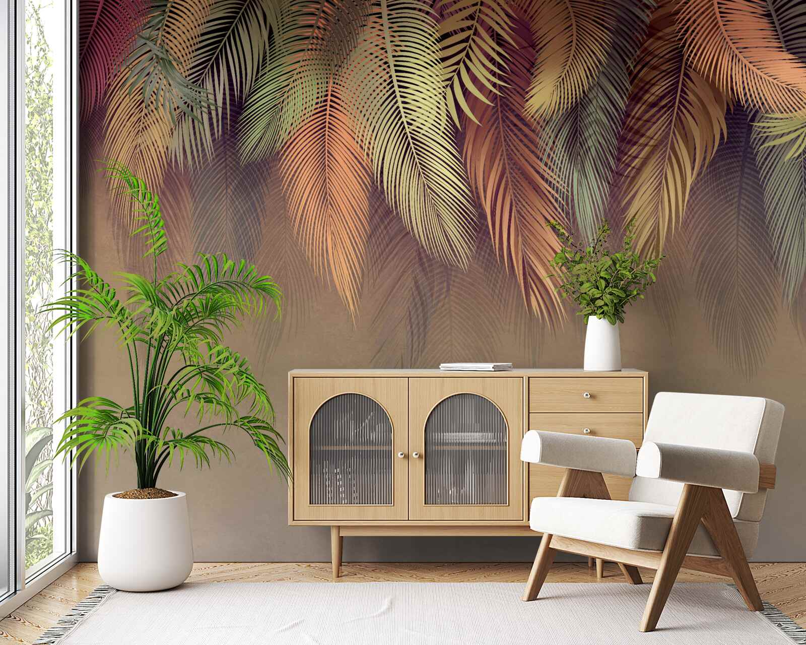 Fototapet tapet legat cu pană roz