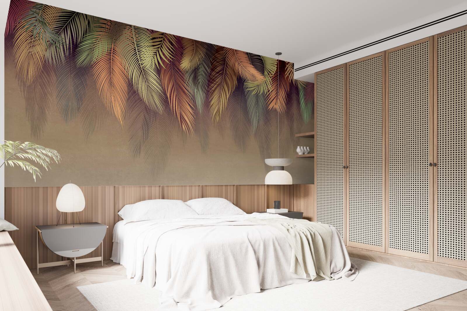 Fototapet tapet legat cu pană roz