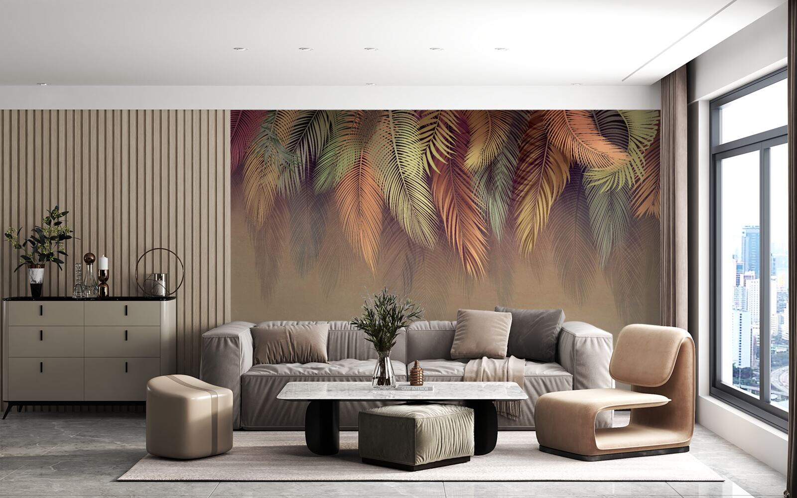 Fototapet tapet legat cu pană roz