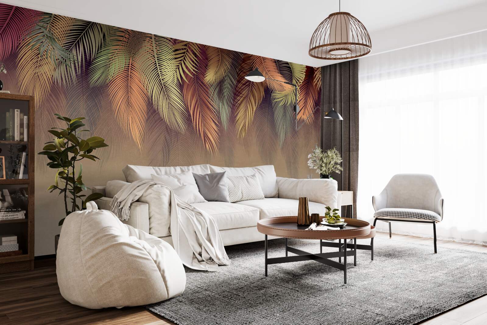 Fototapet tapet legat cu pană roz