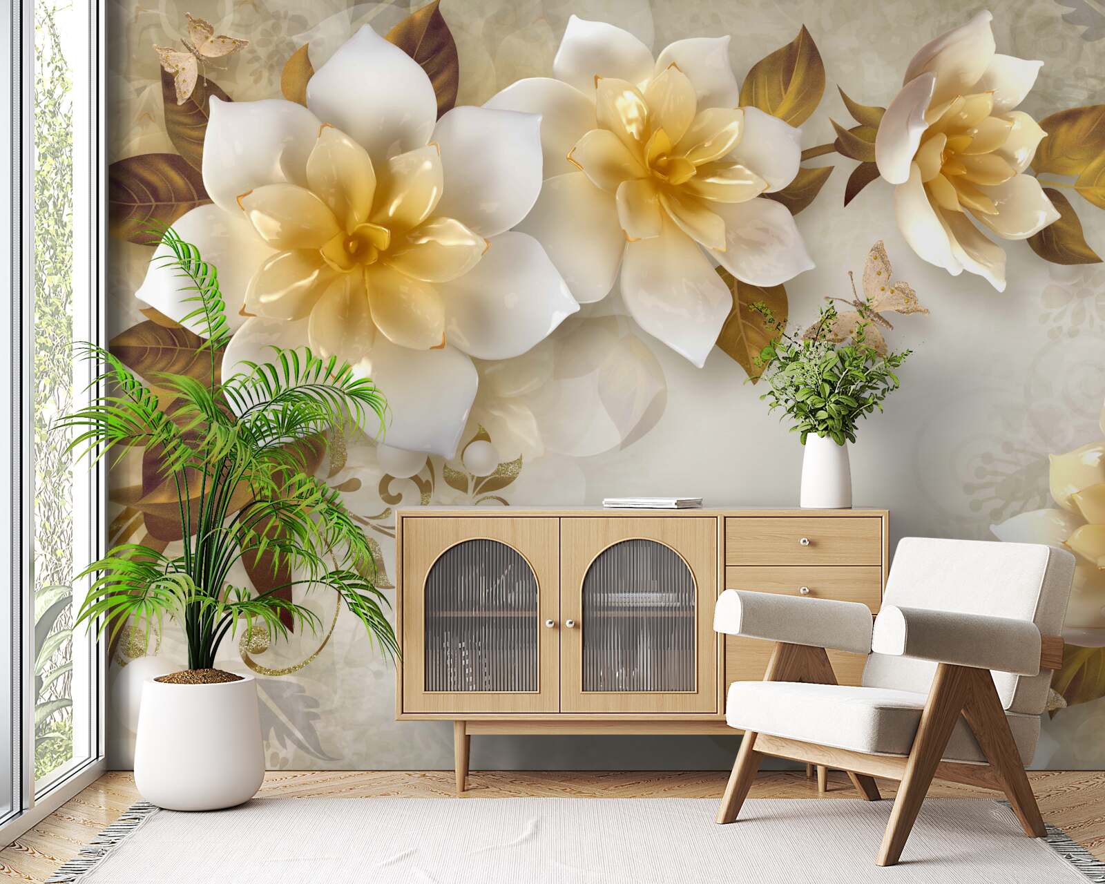 Fototapet flori de porțelan