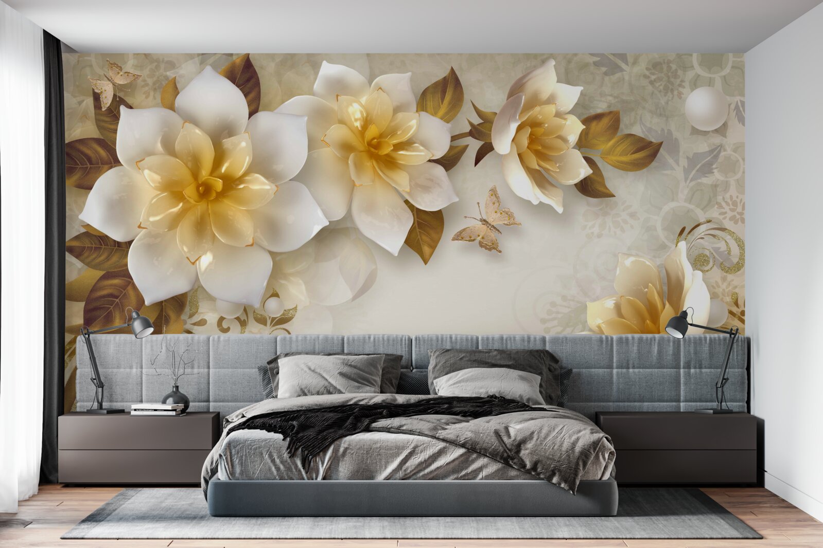 Fototapet flori de porțelan