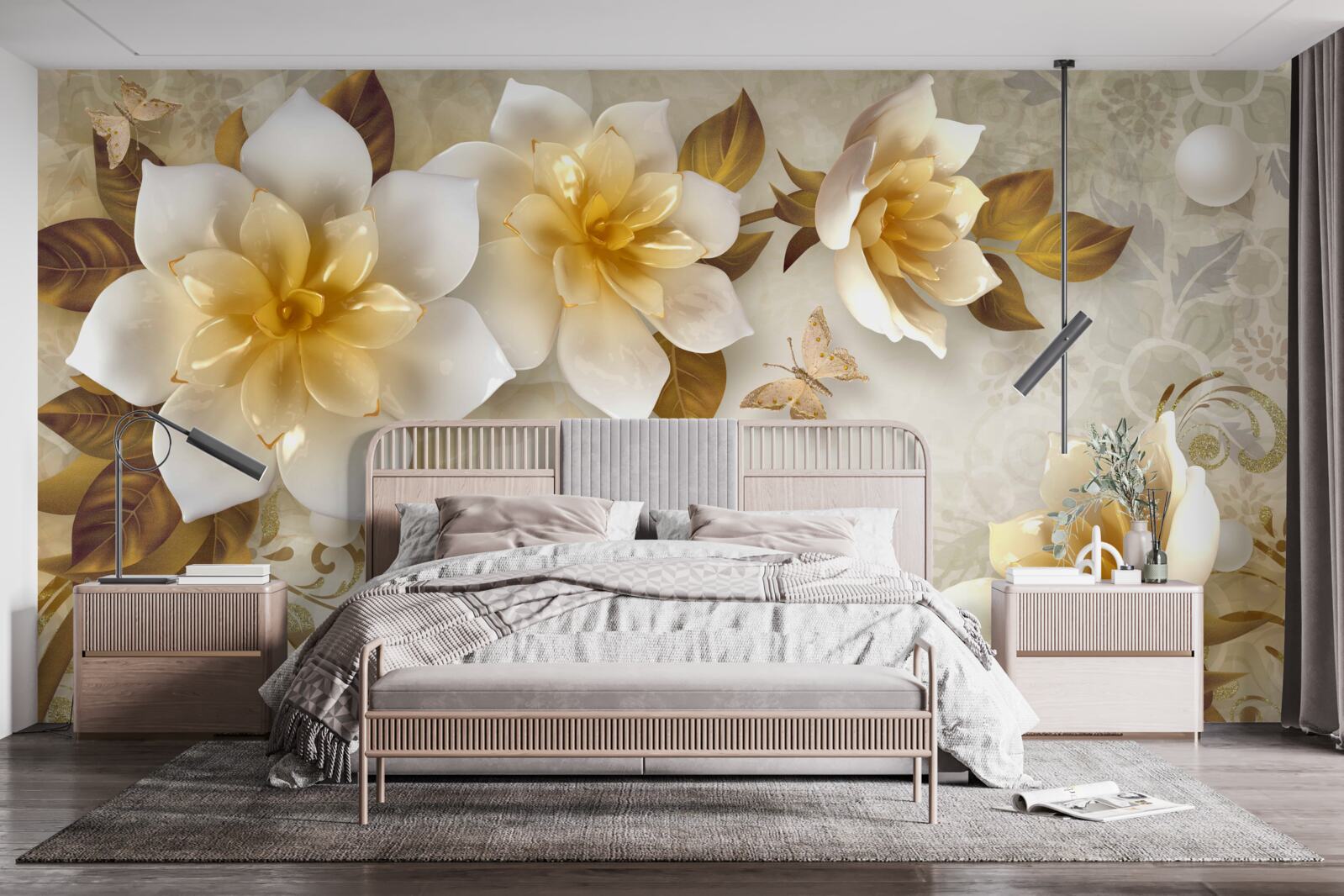 Fototapet flori de porțelan