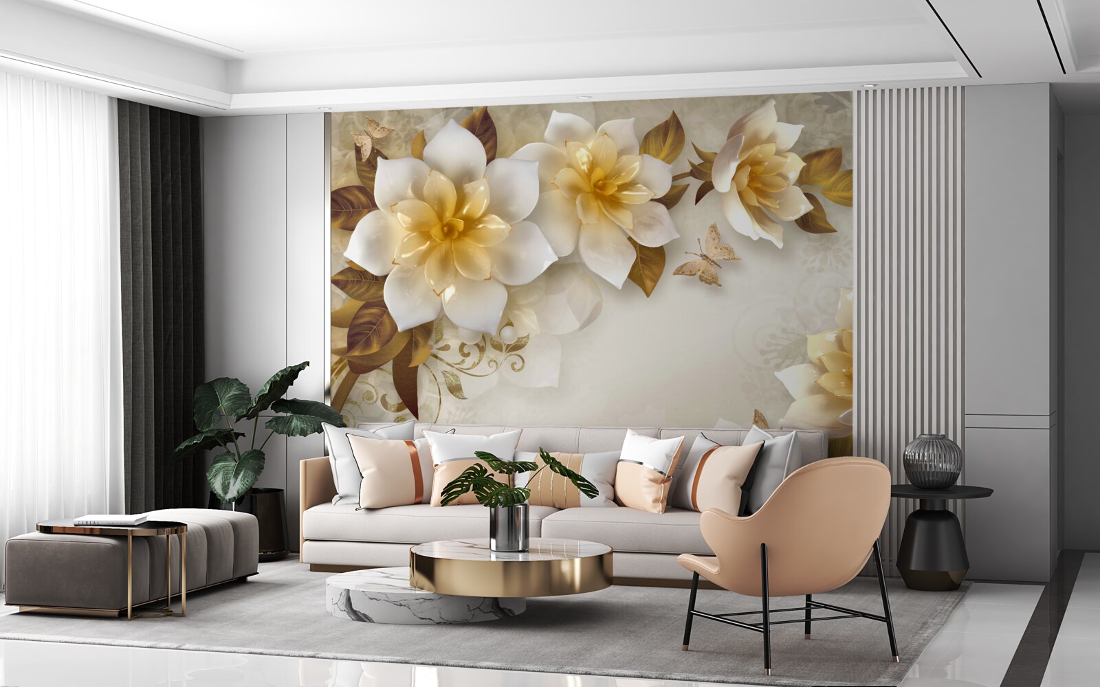 Fototapet flori de porțelan