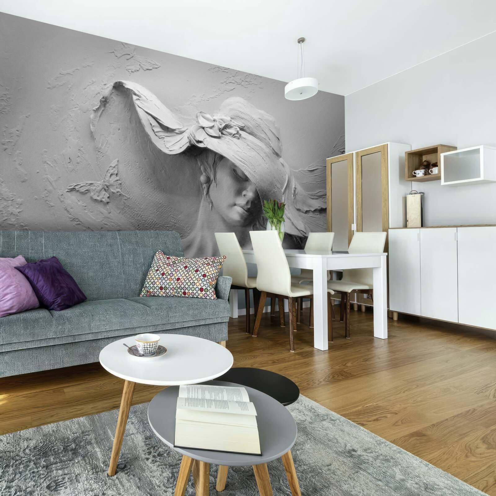 Fototapet doamnă cu pălărie