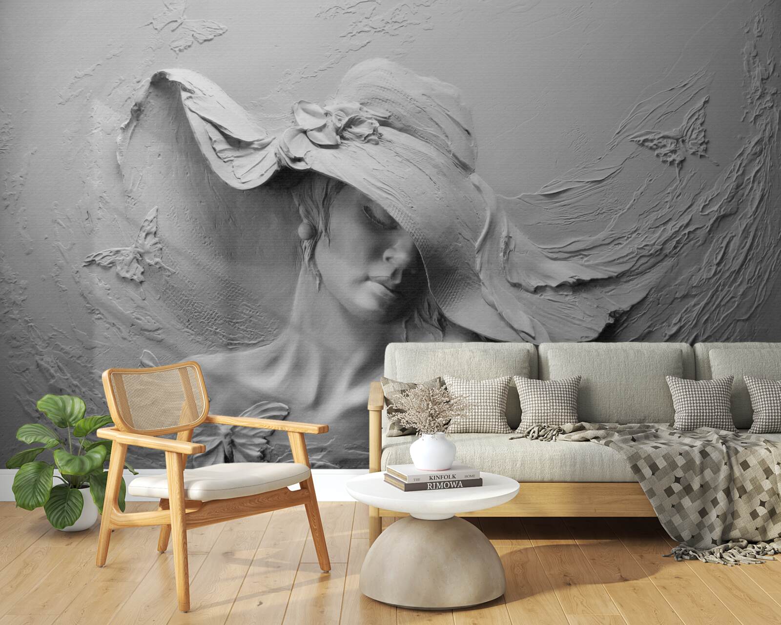 Fototapet doamnă cu pălărie