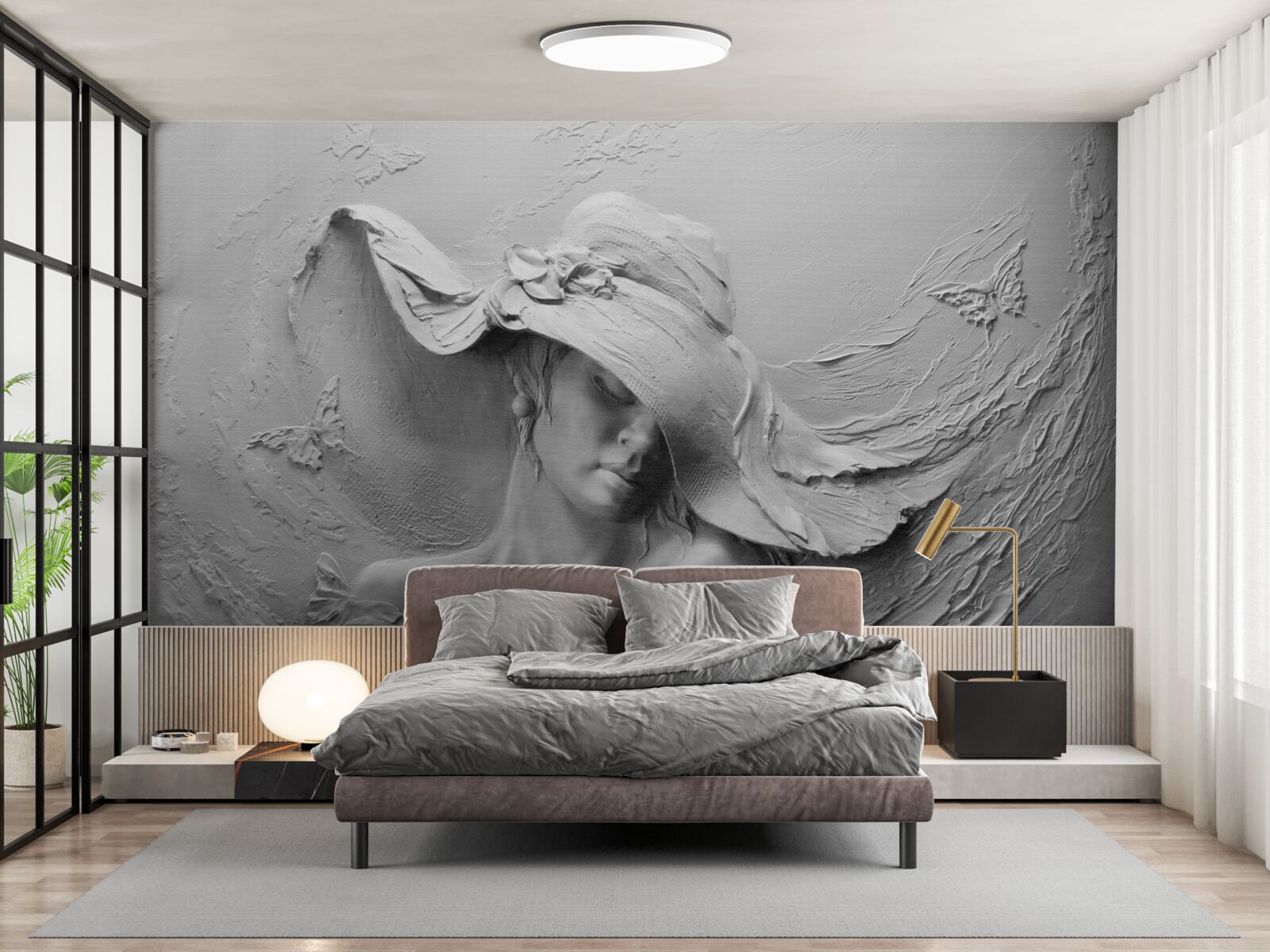 Fototapet doamnă cu pălărie