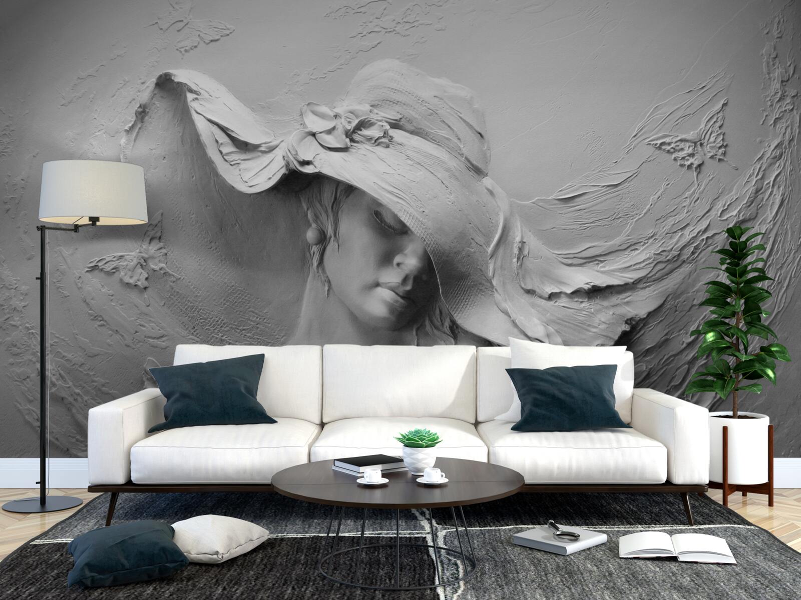 Fototapet doamnă cu pălărie