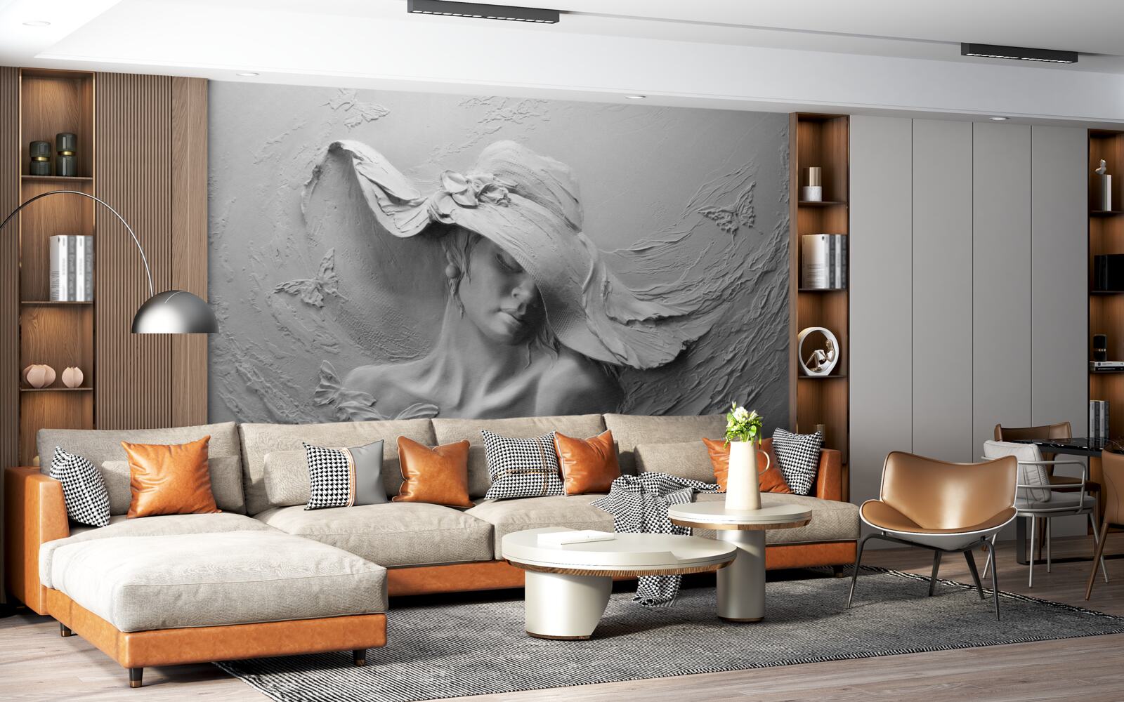 Fototapet doamnă cu pălărie