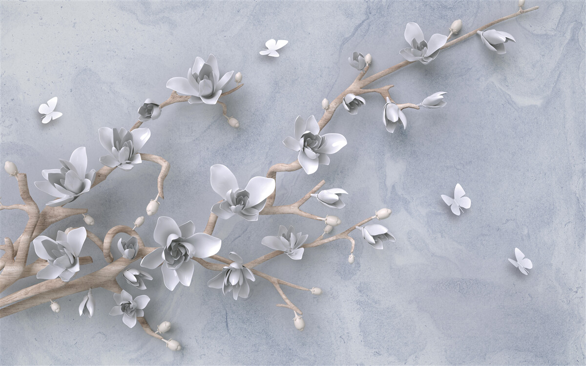 Fototapet ramură decorată cu muguri