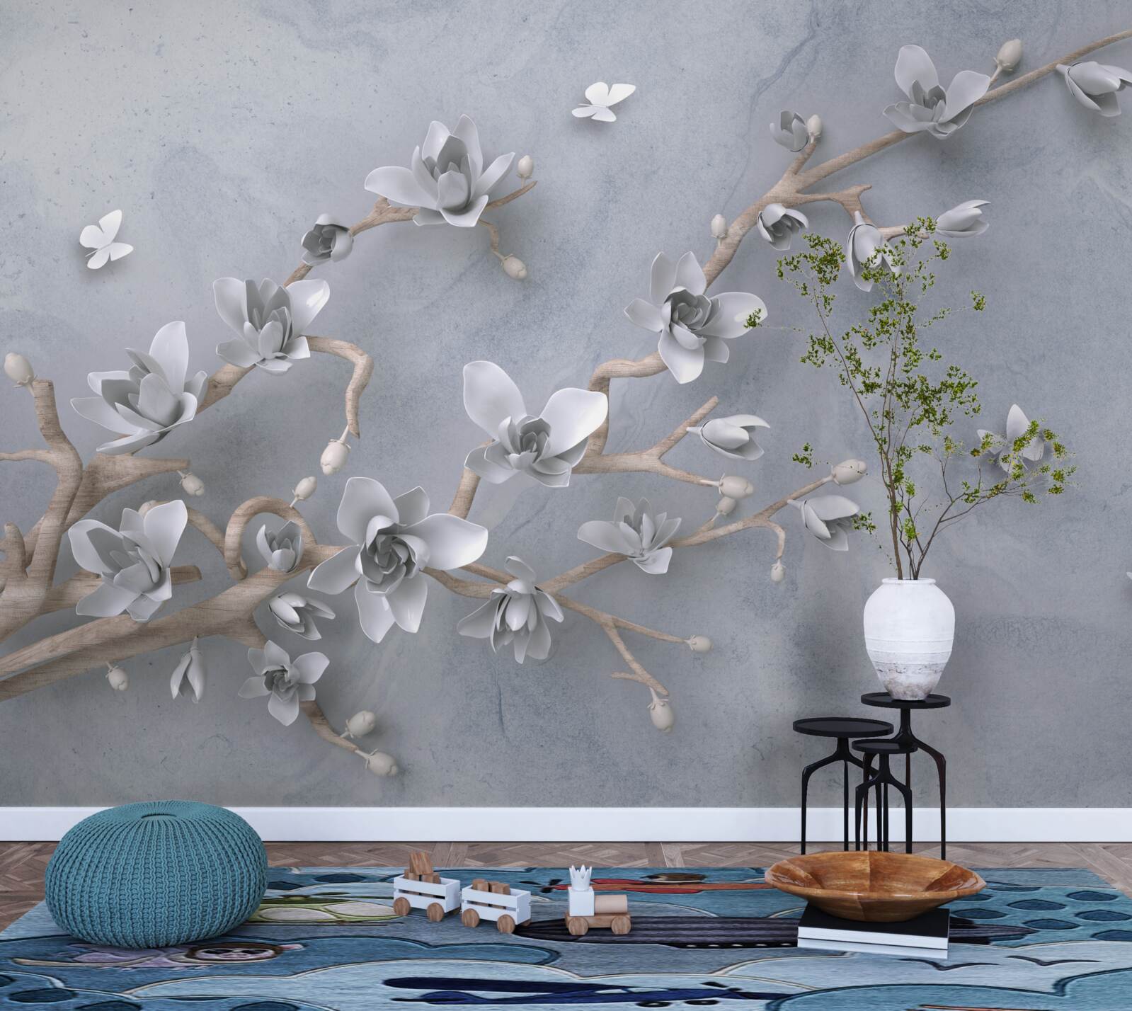 Fototapet ramură decorată cu muguri