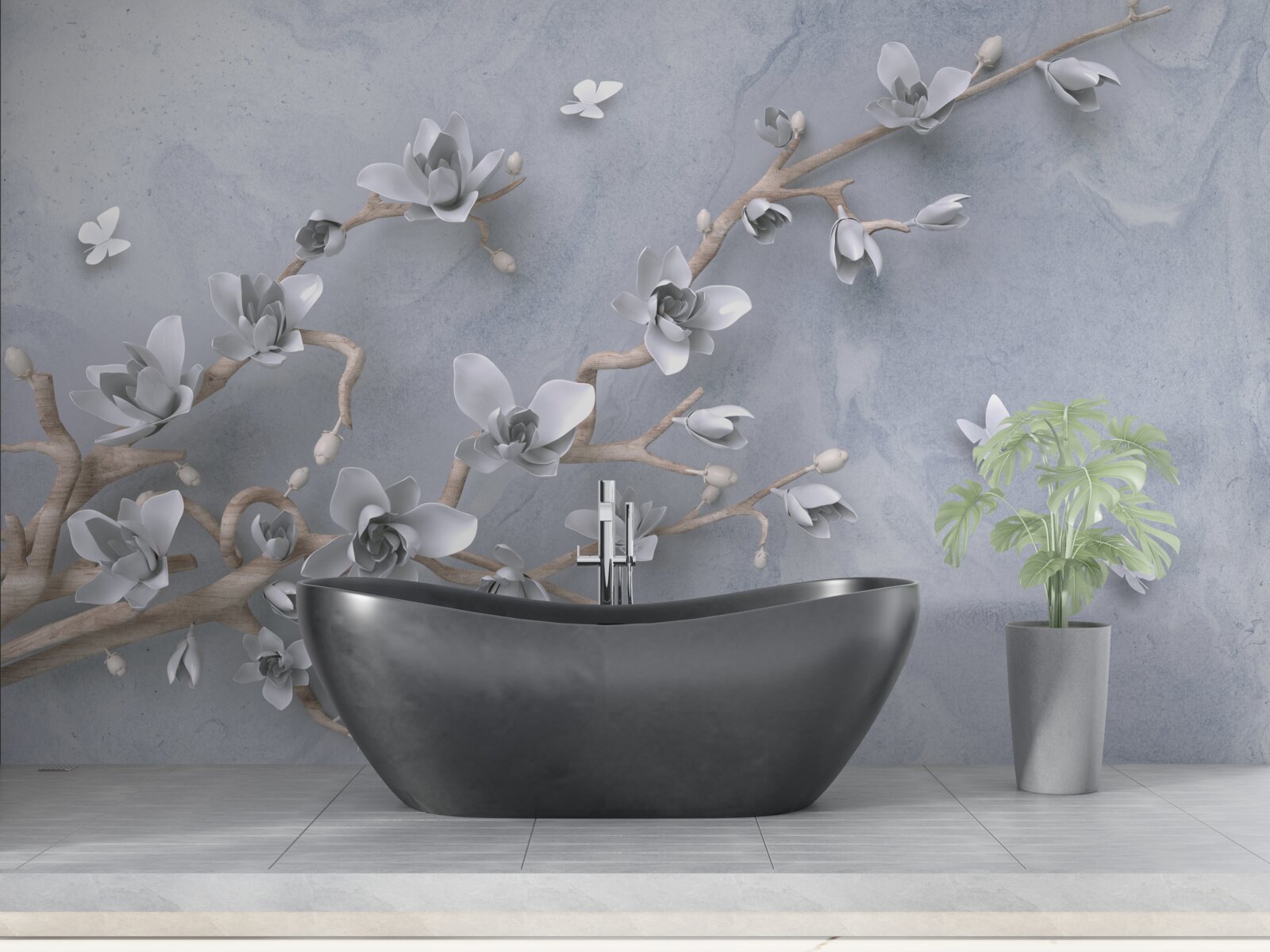 Fototapet ramură decorată cu muguri