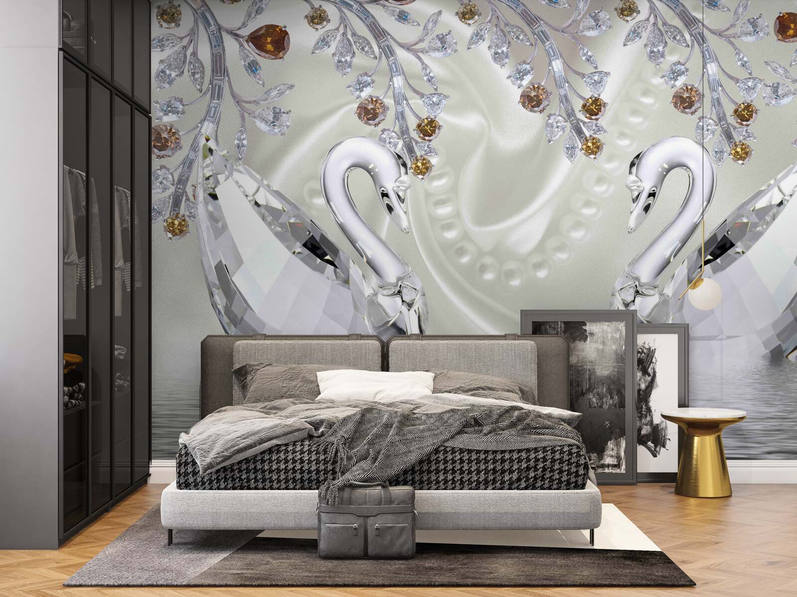 Fototapet Lebede din sticlă