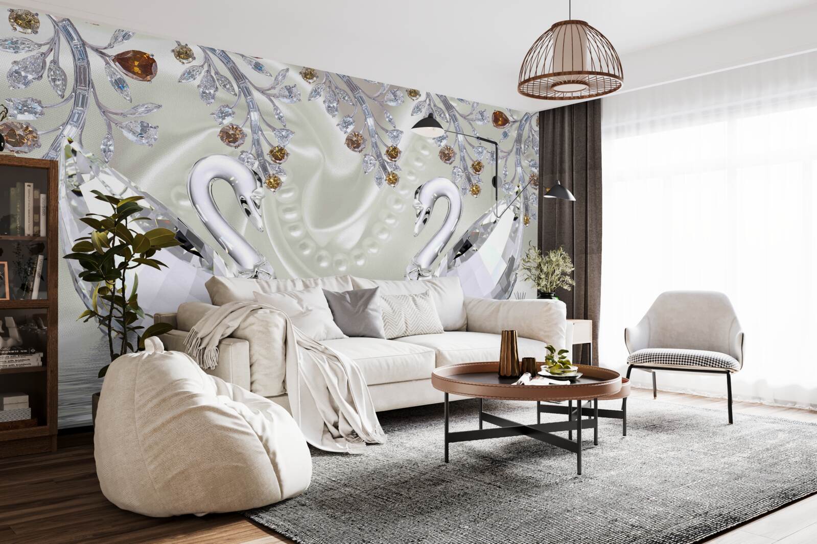 Fototapet Lebede din sticlă