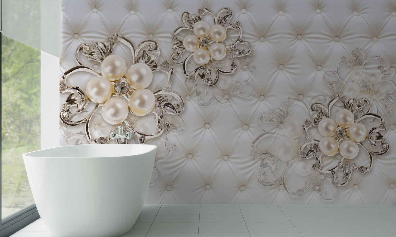 Fototapet tapițerie cu design floral