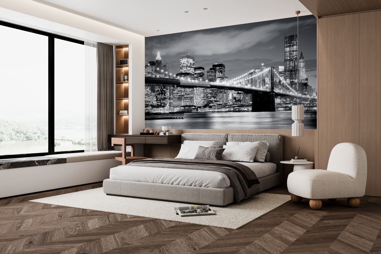 Fototapet new york în alb și negru