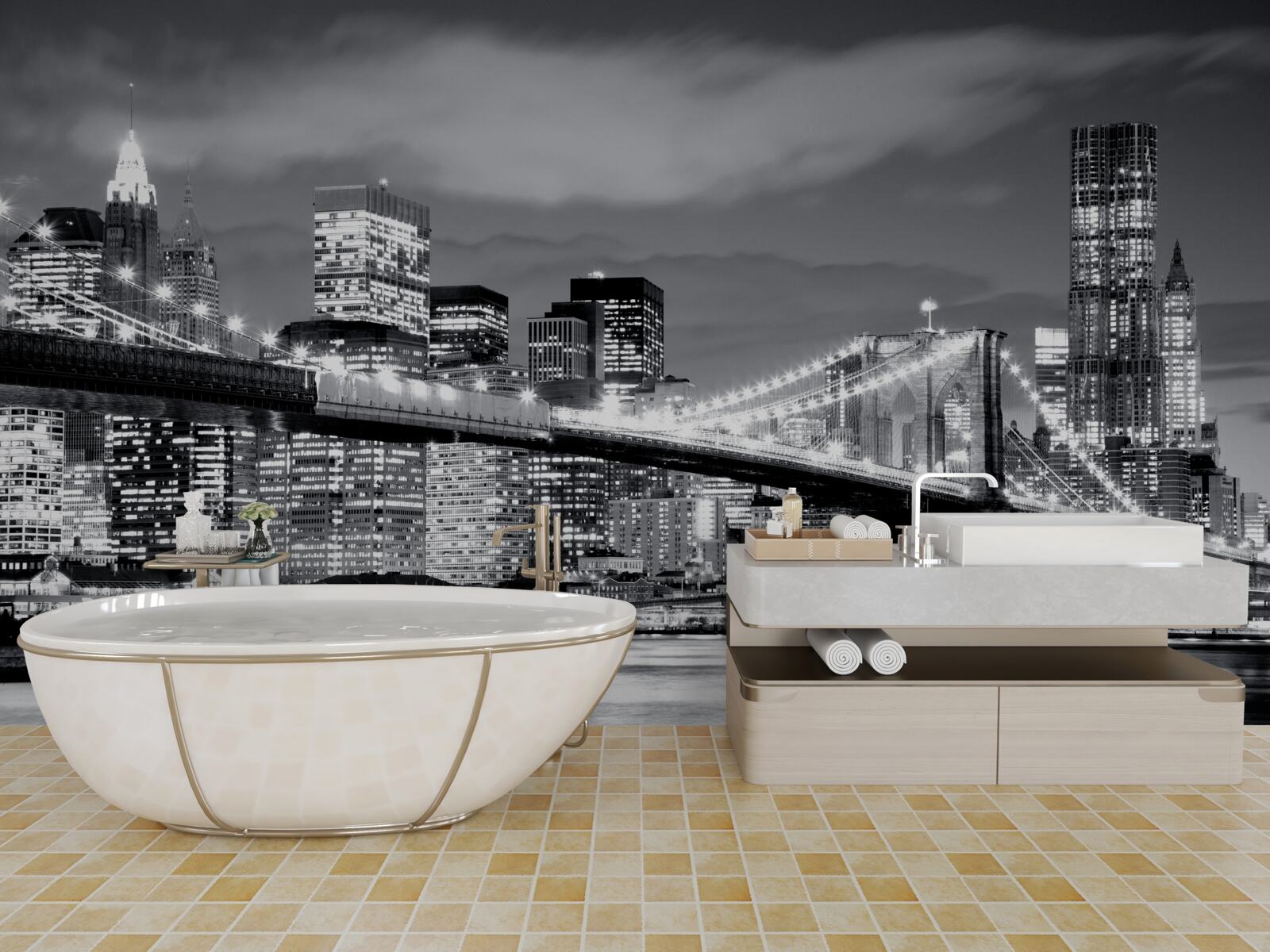 Fototapet new york în alb și negru