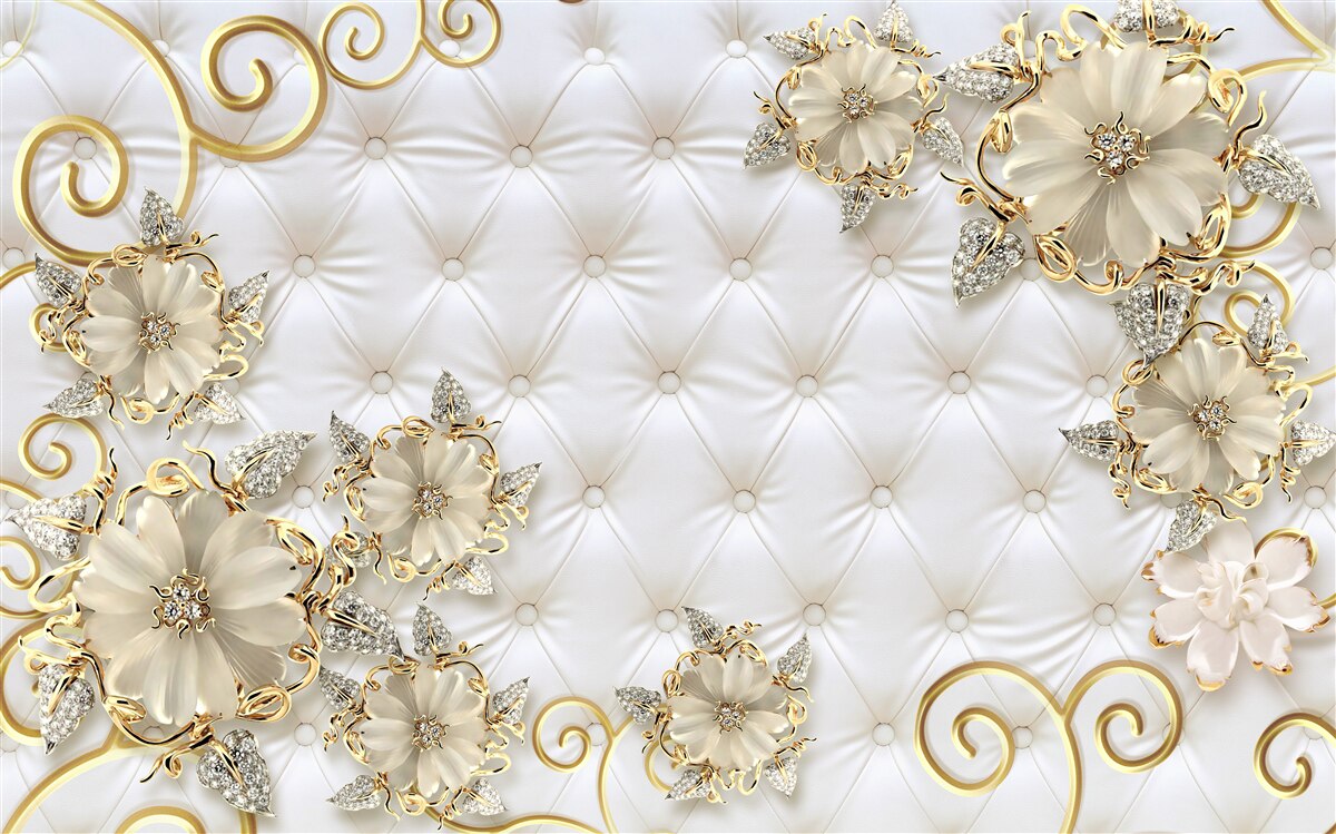 Fototapet flori frumoase de aur