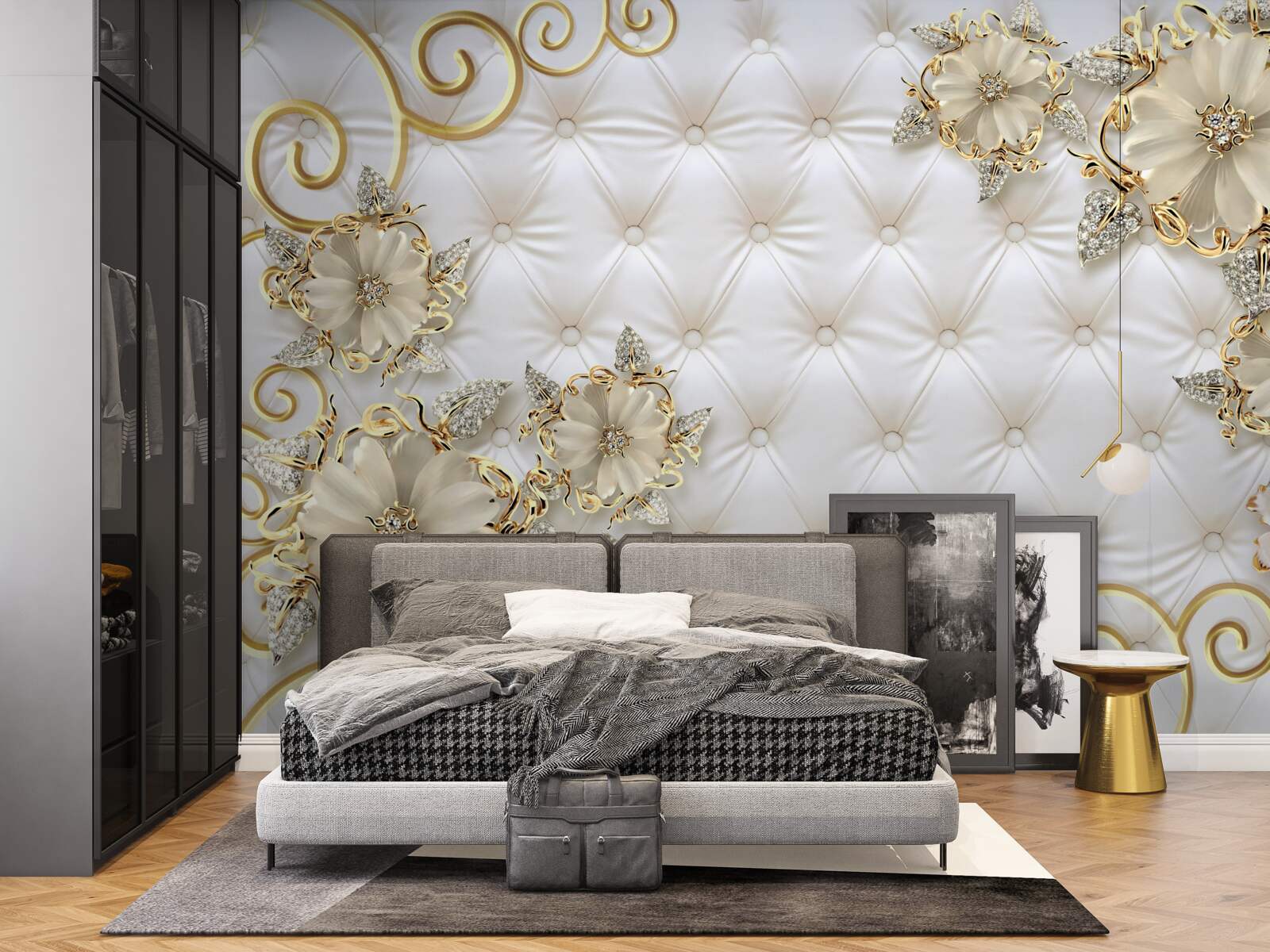 Fototapet flori frumoase de aur