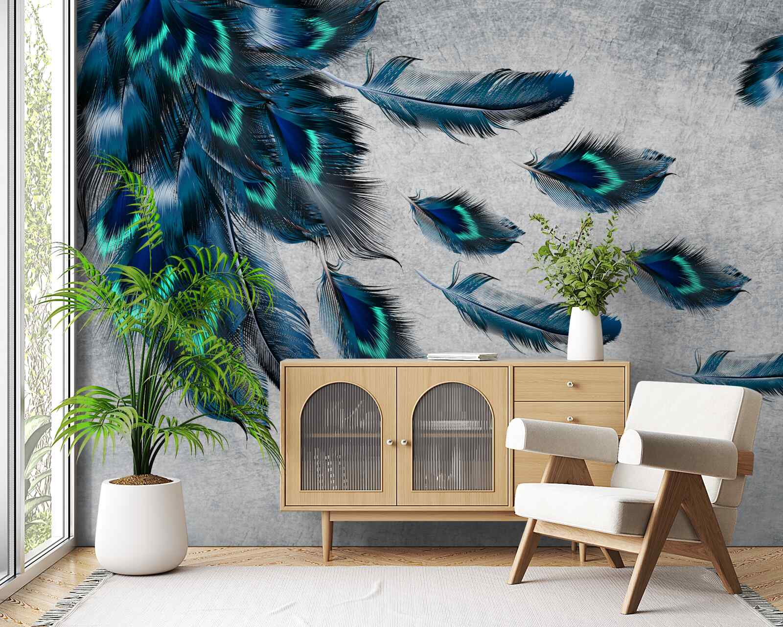 Fototapet pene verzi