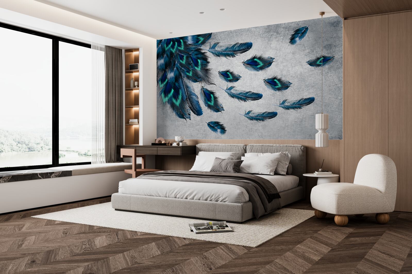 Fototapet pene verzi