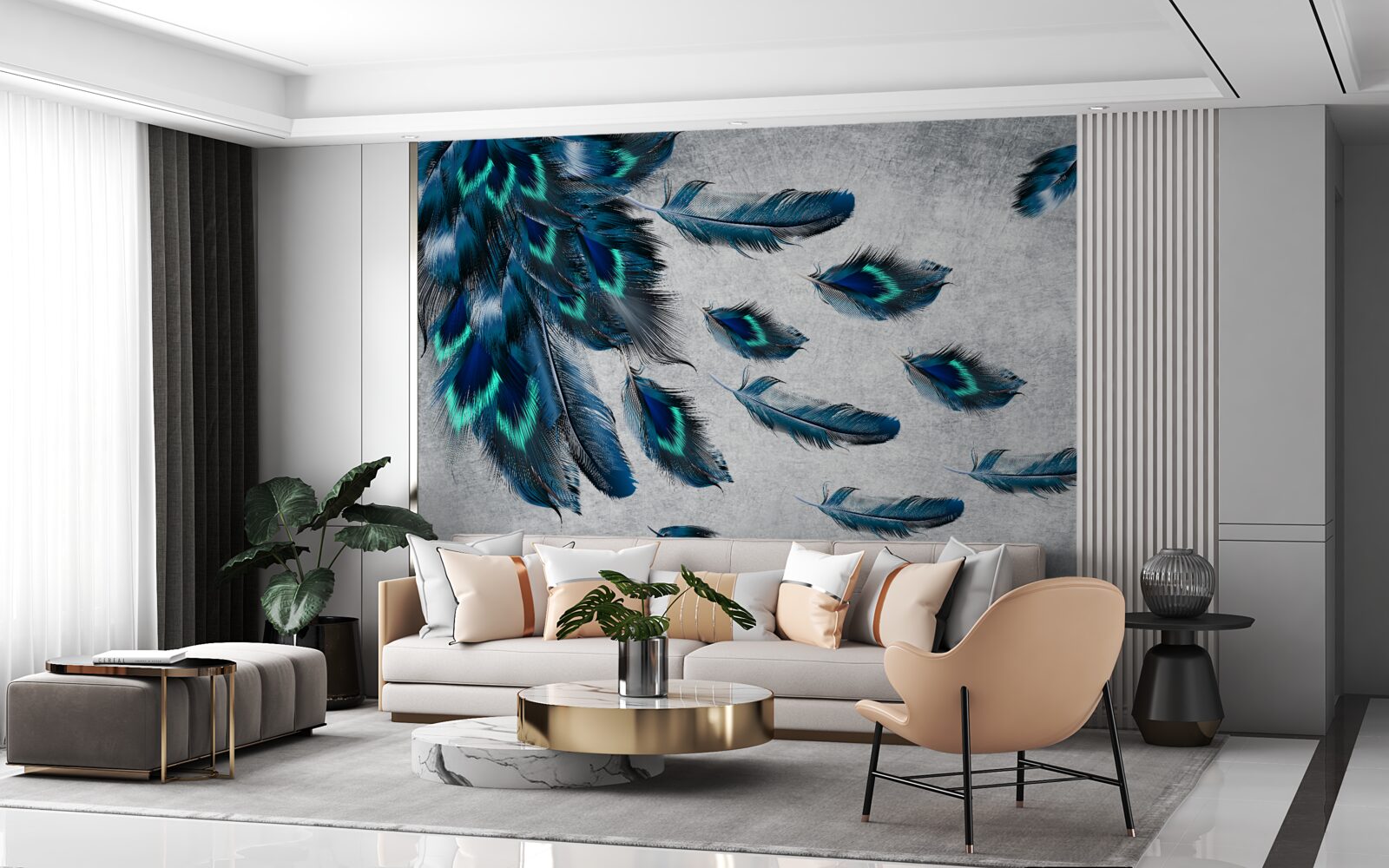 Fototapet pene verzi