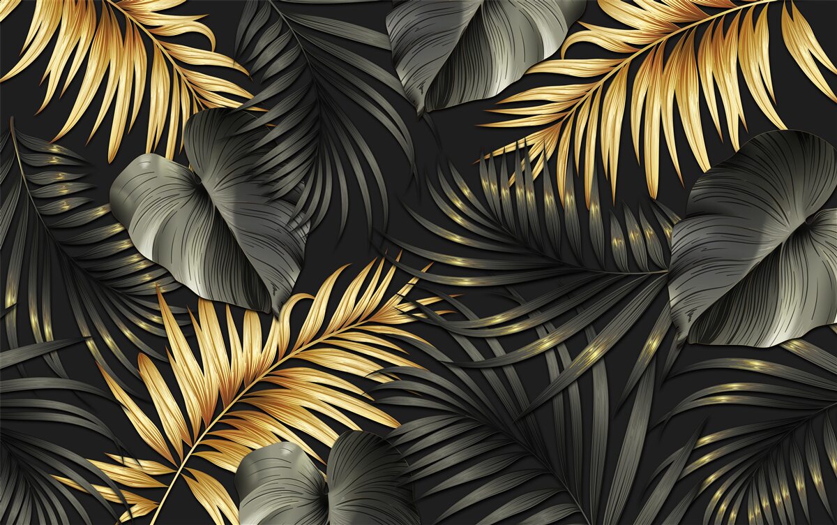 Fototapet ramuri presărate cu frunze verzi