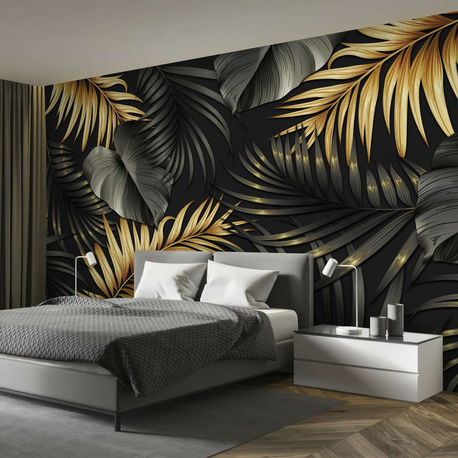 Fototapet ramuri presărate cu frunze verzi