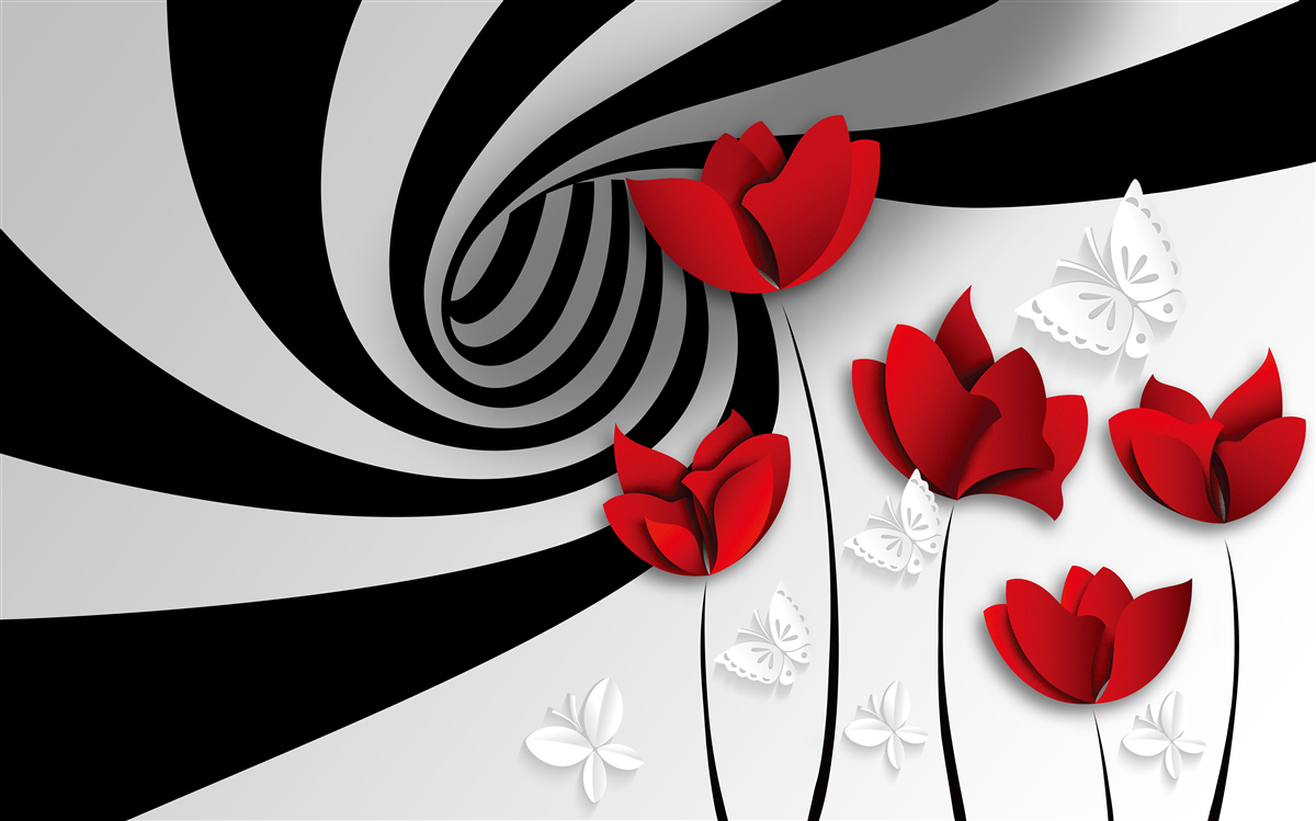 Fototapet tunel și muguri cărămiziu