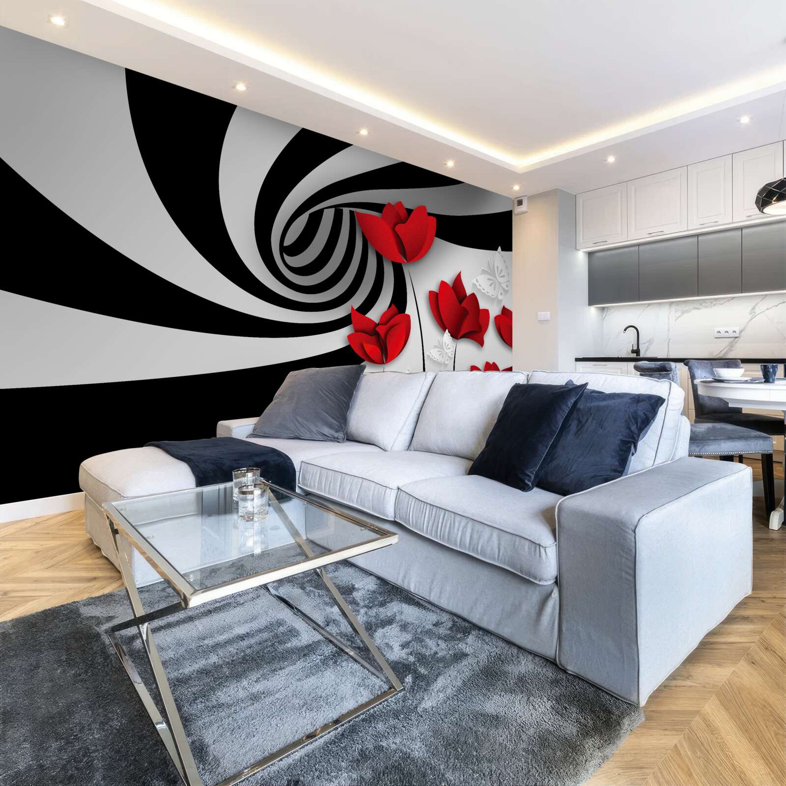 Fototapet tunel și muguri cărămiziu