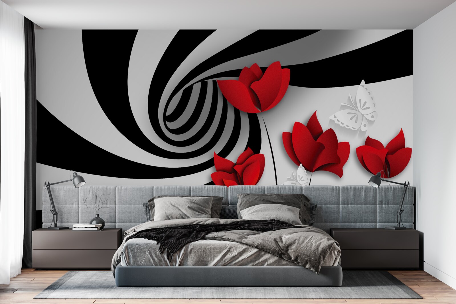 Fototapet tunel și muguri cărămiziu