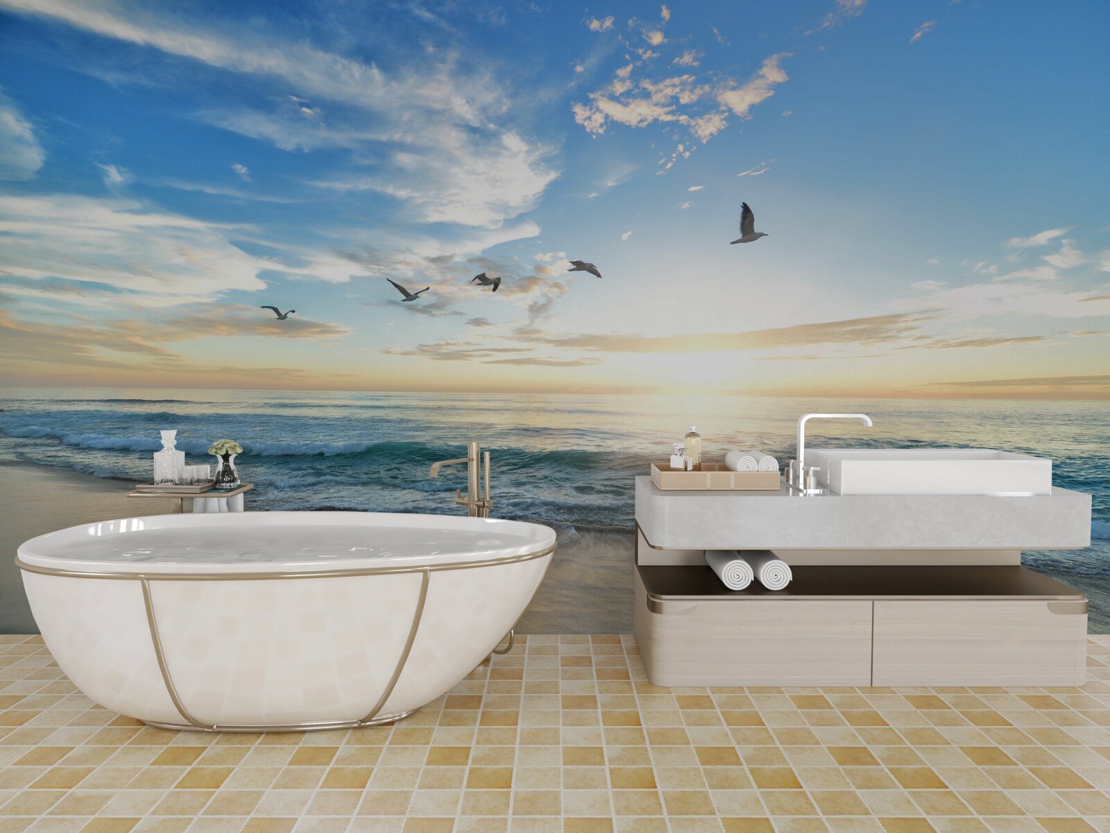 Fototapet spațiu maritim fermecător