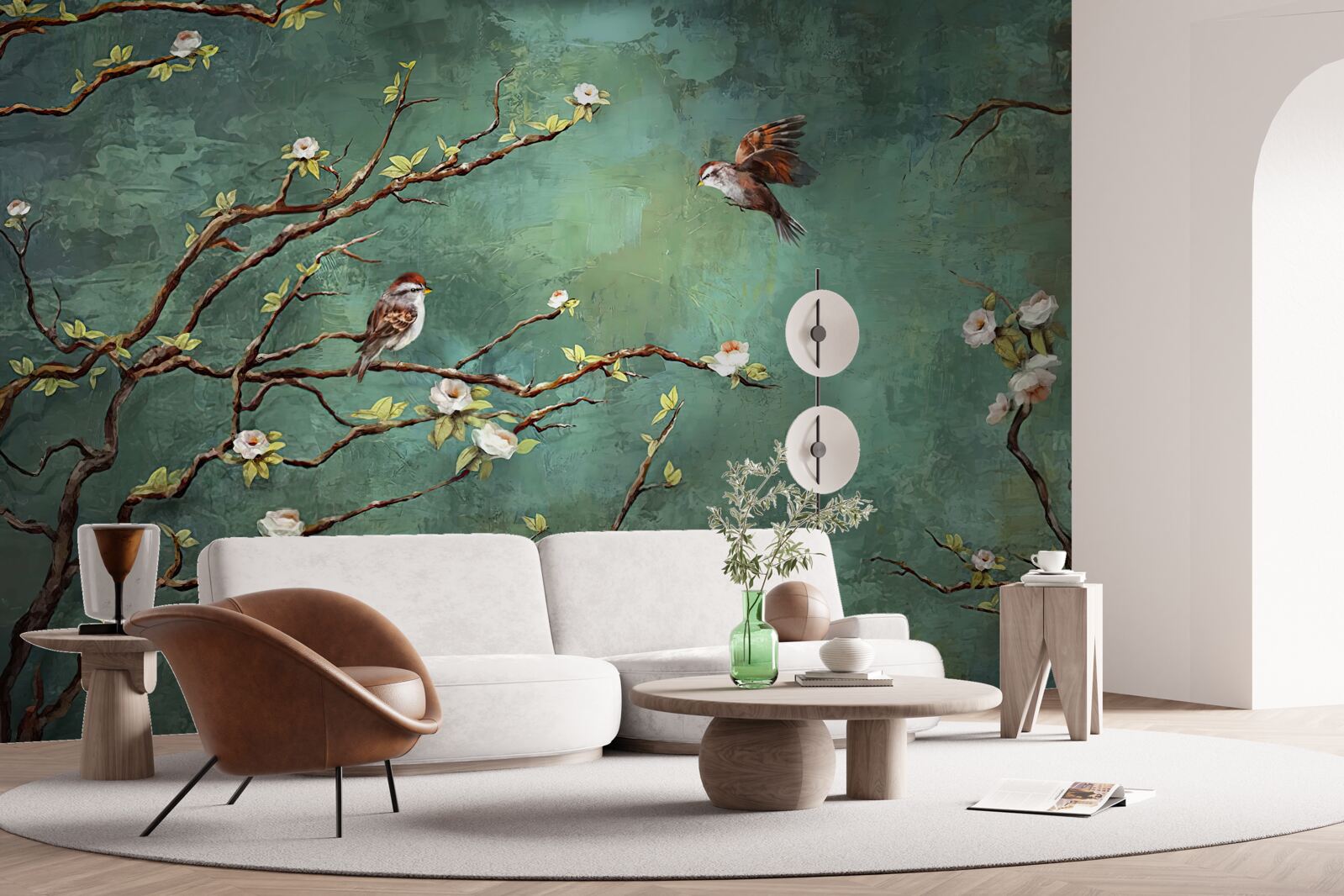 Fototapet ramurile sunt presărate cu păsări