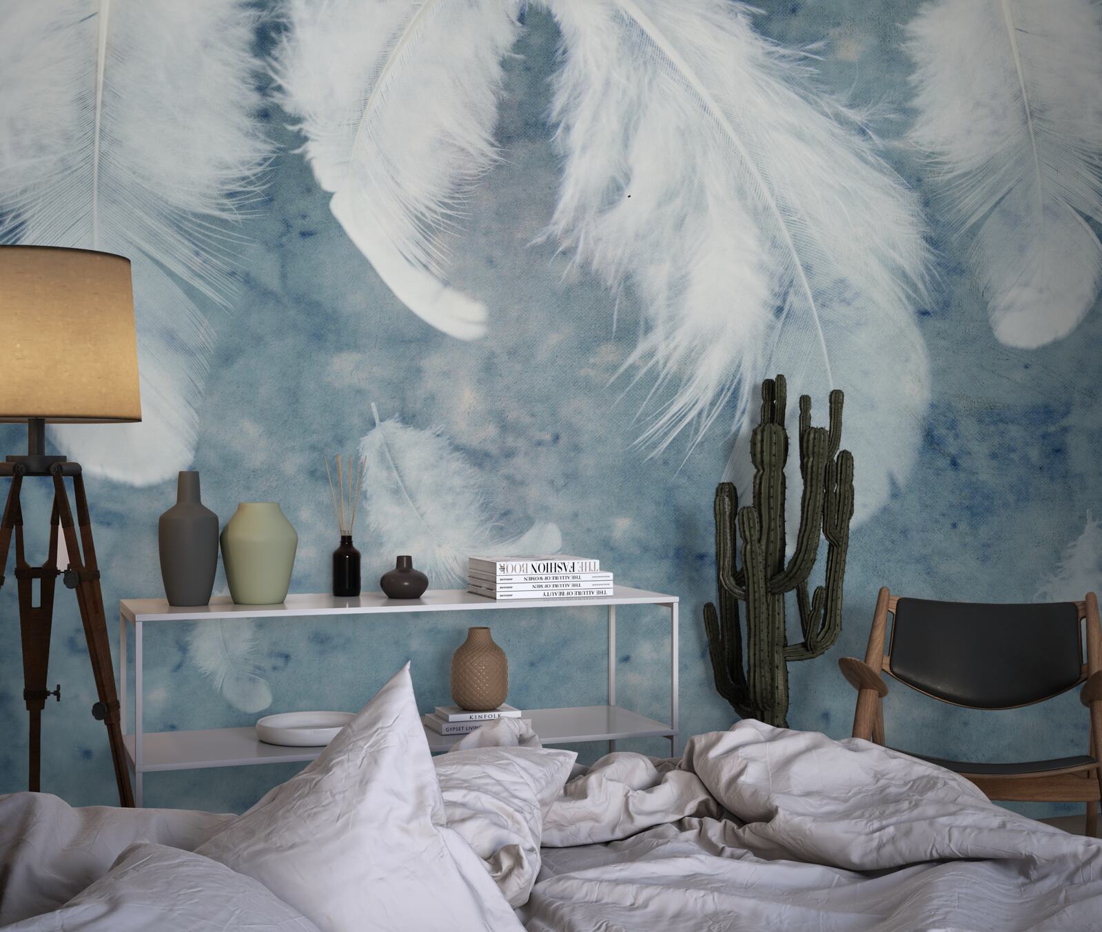 Fototapet fundalul albastru evidențiază stiloul