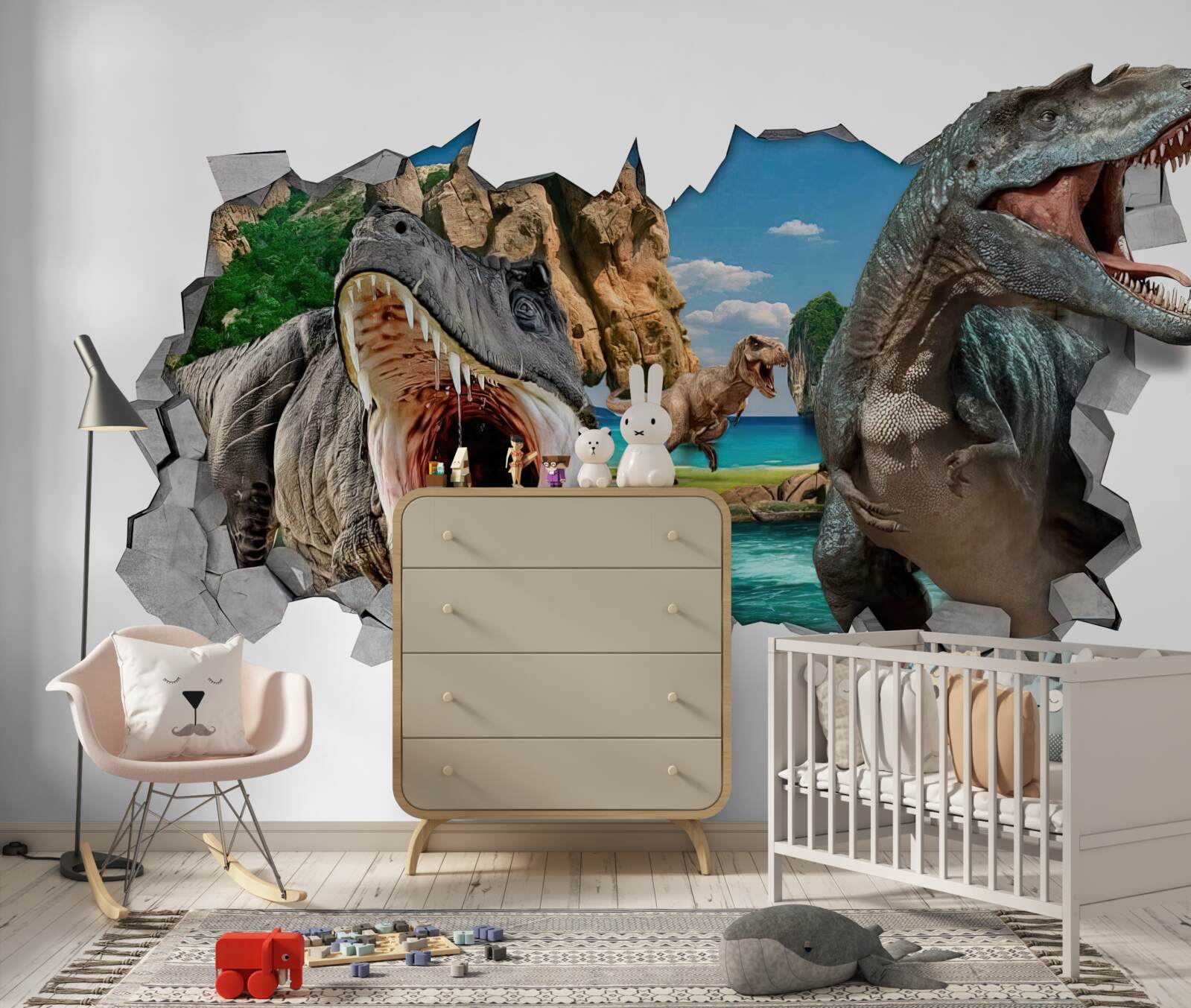 Fototapet figurină, dinozaur și jocuri