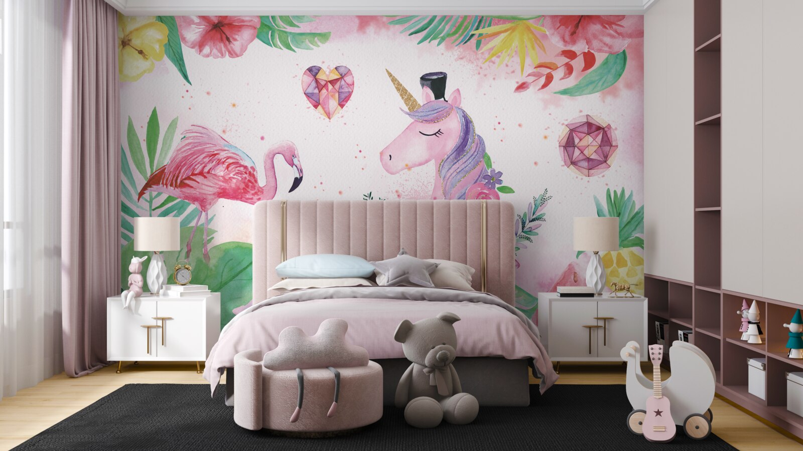 Fototapet vise în nuanțe de roz