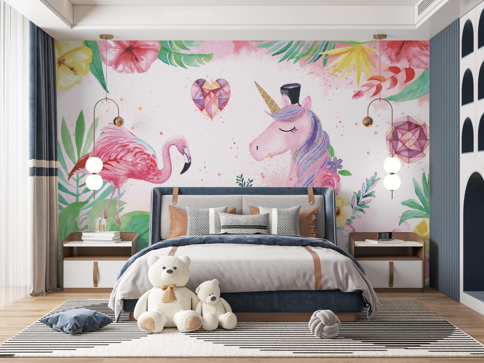 Fototapet vise în nuanțe de roz