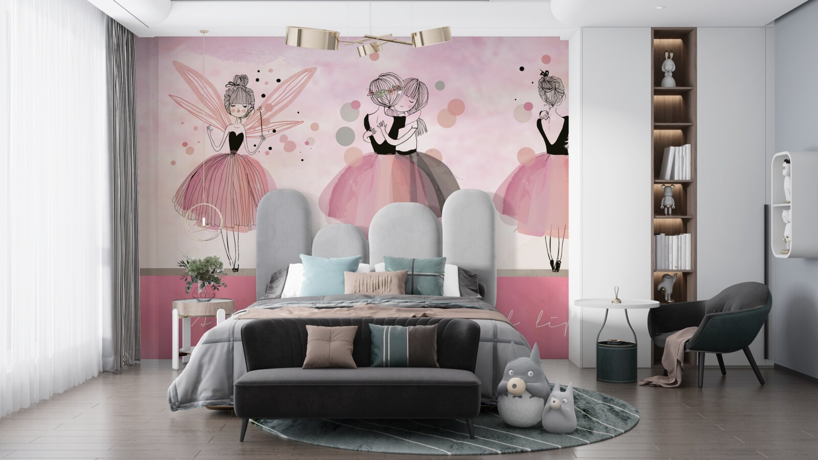 Fototapet rochie și haine roz