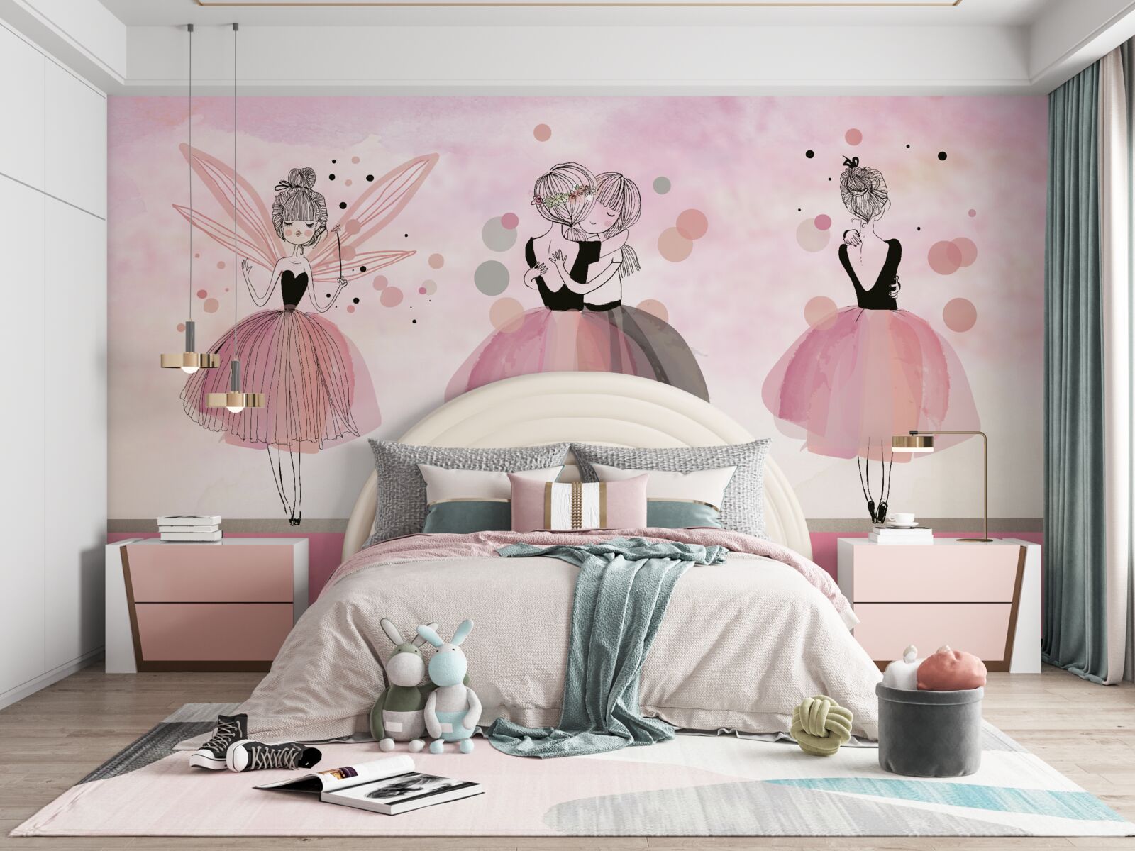 Fototapet rochie și haine roz