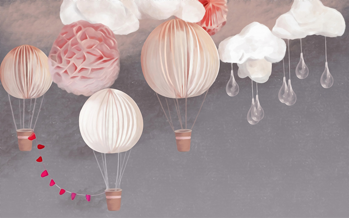 Fototapet bile în coșuri roz